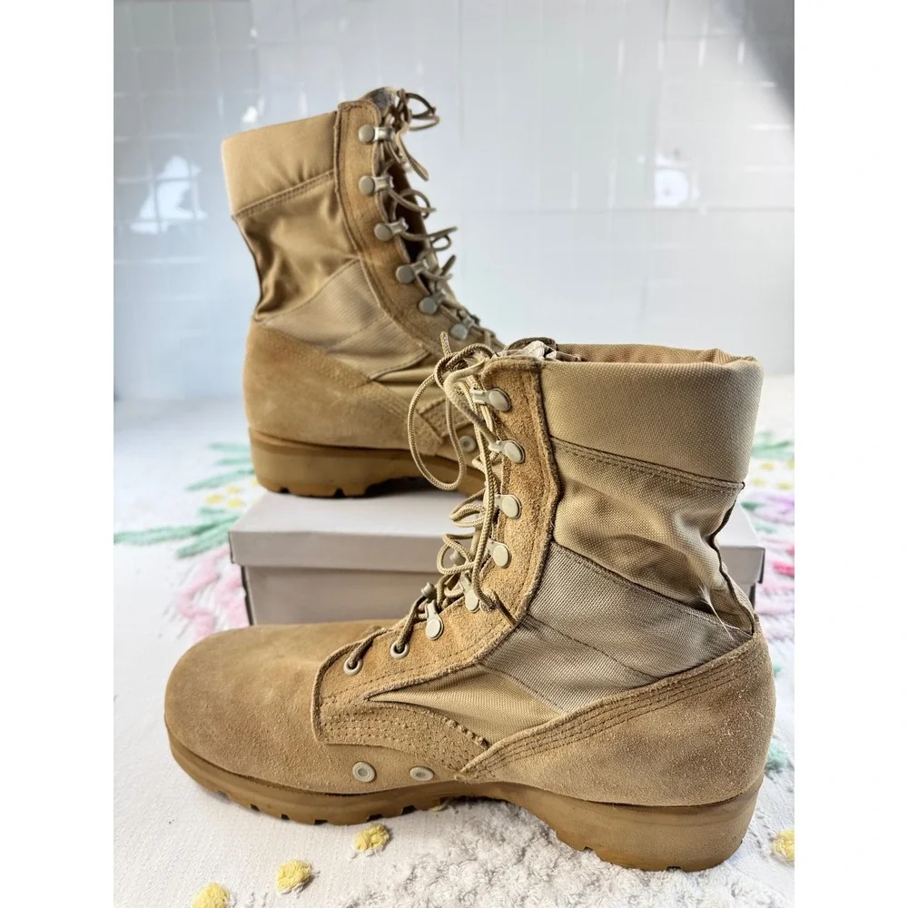 Altama Mens 11W Tan Suede Nylon Military Tactical Combat BootsVibram Made in USA